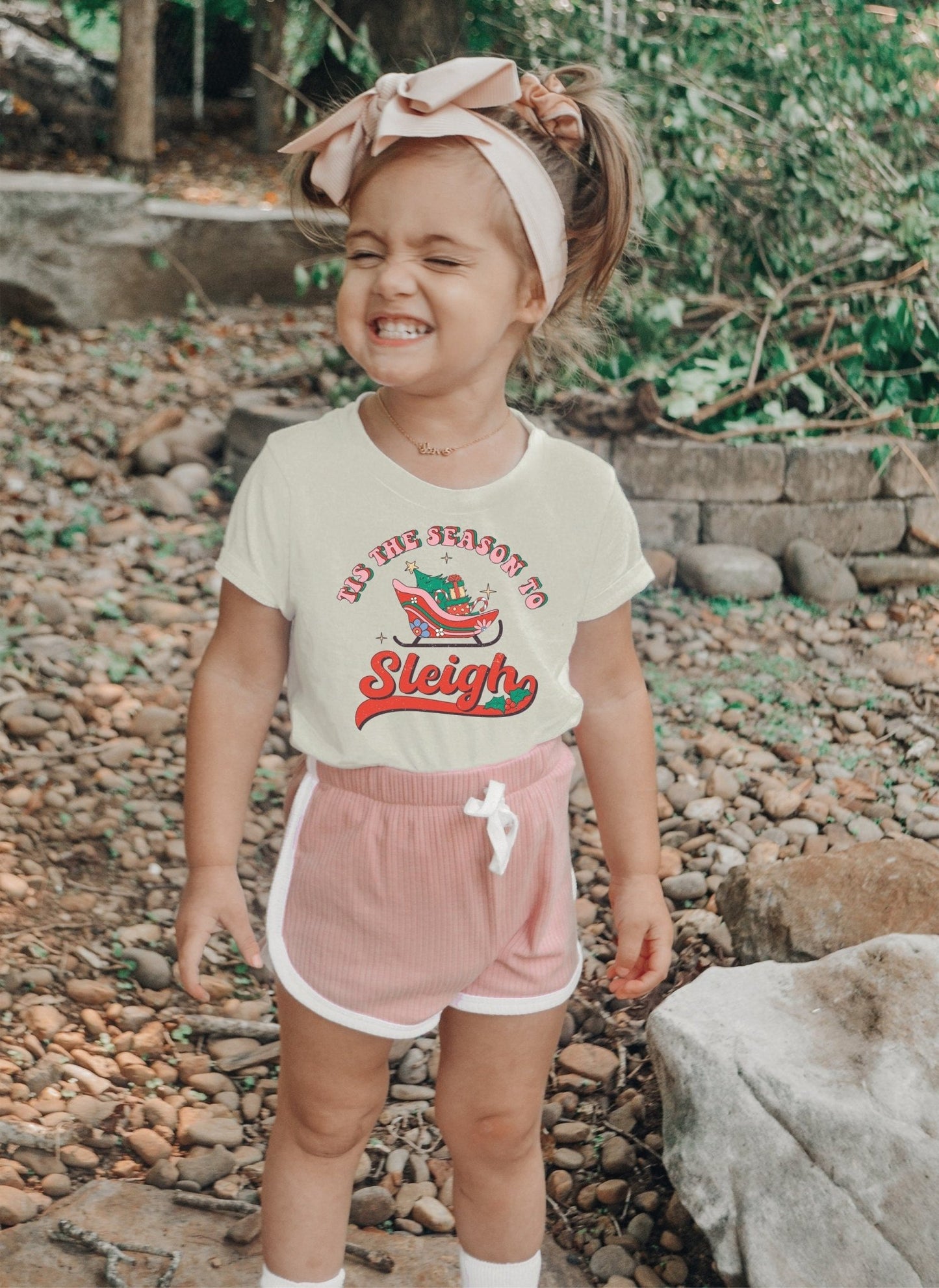 Tis the Season to Sleigh Christmas Romper Sweatshirt - Squishy Cheeks