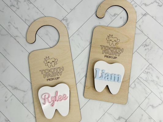 Tooth Fairy Personalized Door Hanger 3D Name Sign - Squishy Cheeks