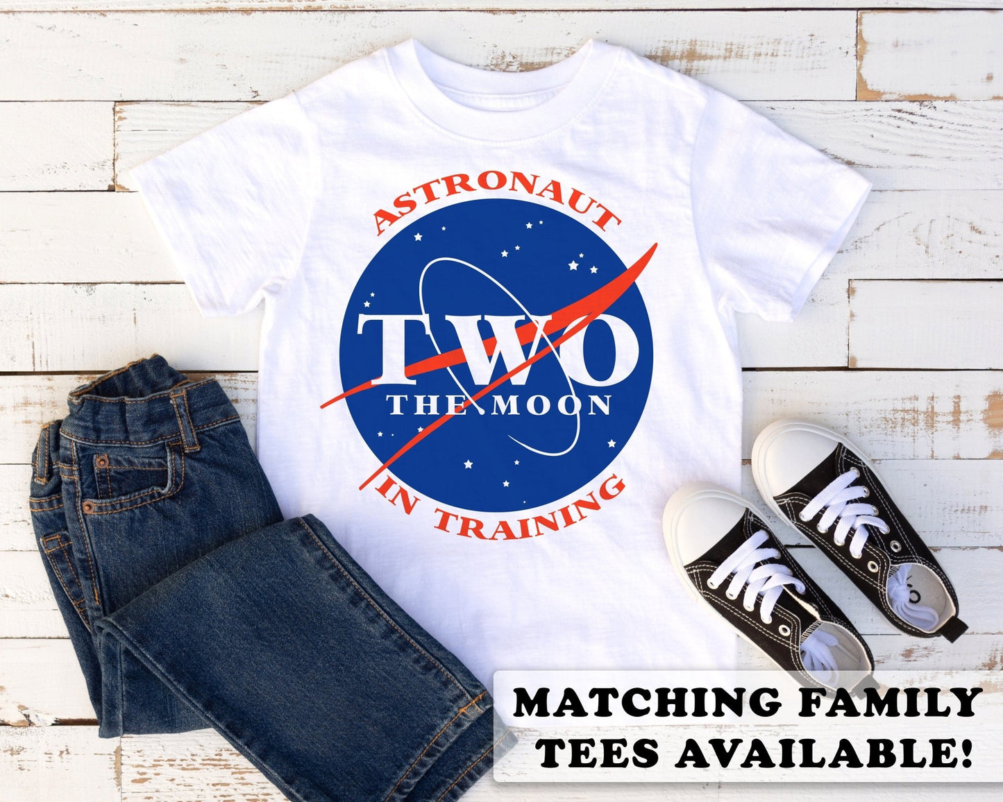 Two the Moon NASA Inspired Birthday Shirt - Squishy Cheeks