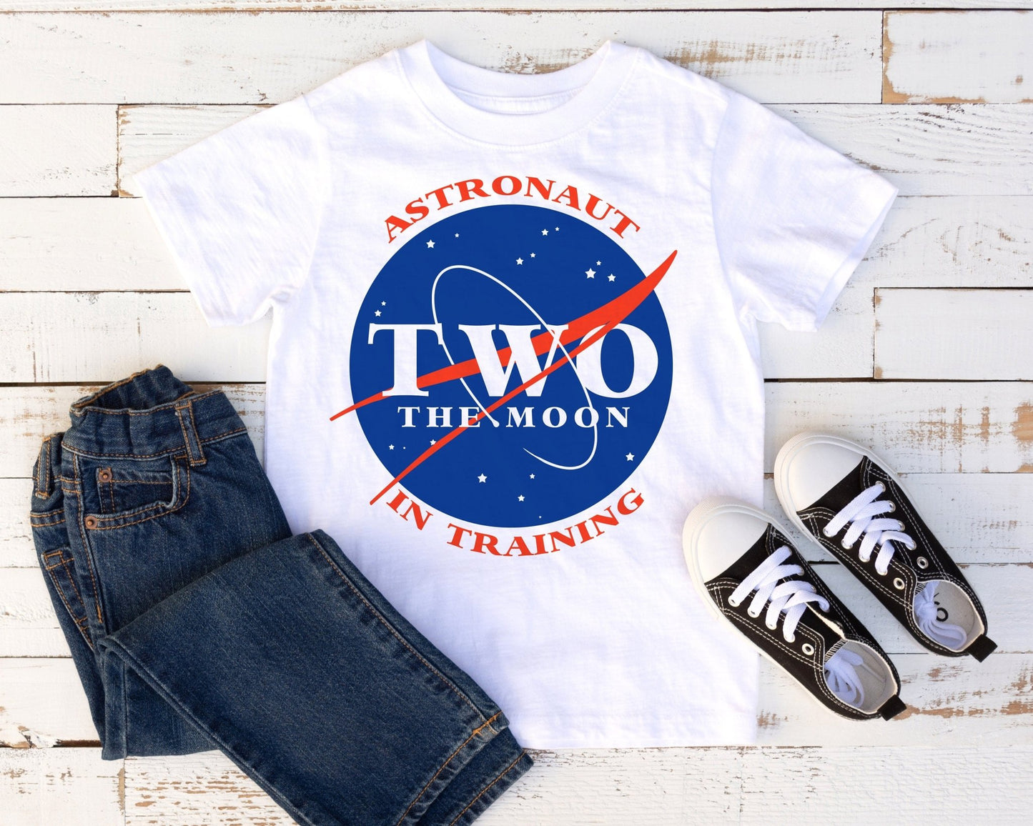 Two the Moon NASA Inspired Birthday Shirt - Squishy Cheeks