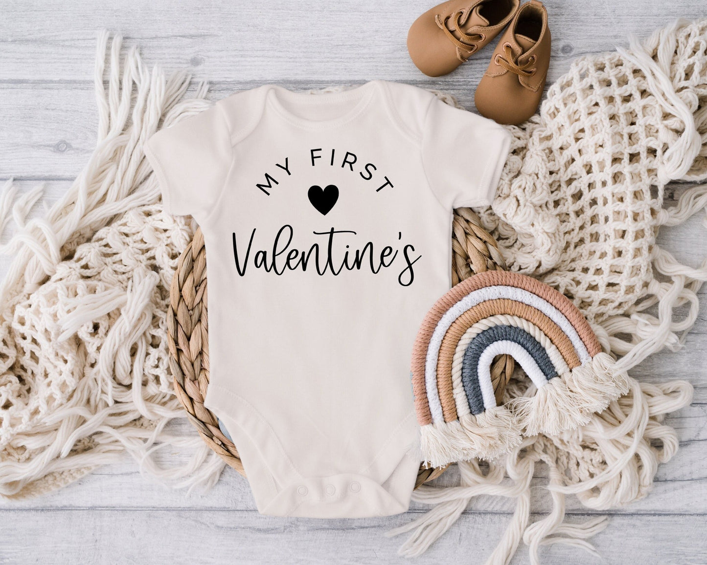 Unisex First Valentine Day Onesie® - Squishy Cheeks