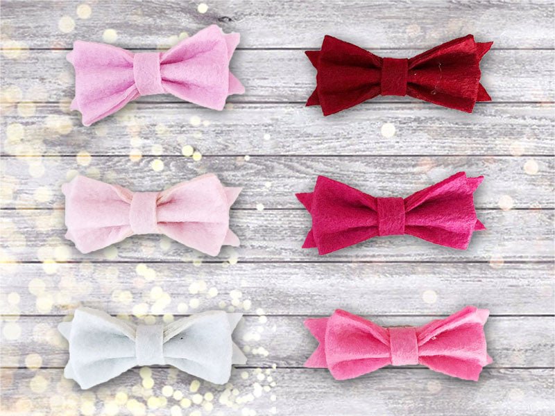 Valentine's Day Felt Bow Hair Clip - Squishy Cheeks