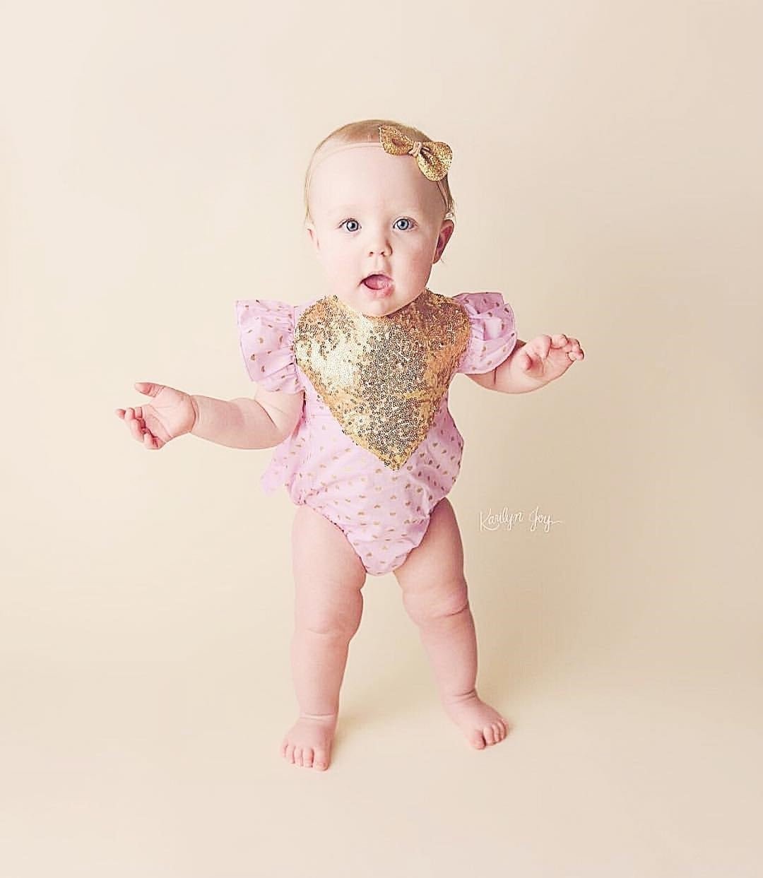 Valentine's Day Heart Bubble Romper - Squishy Cheeks