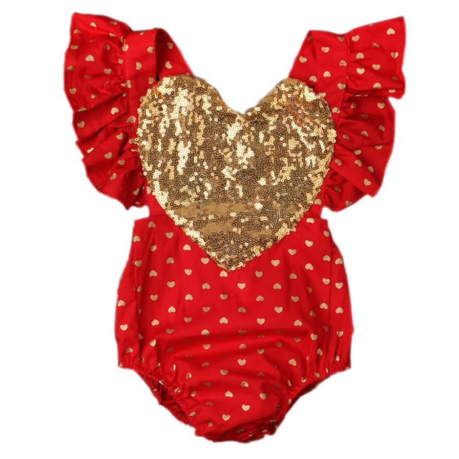 Valentine's Day Heart Bubble Romper - Squishy Cheeks