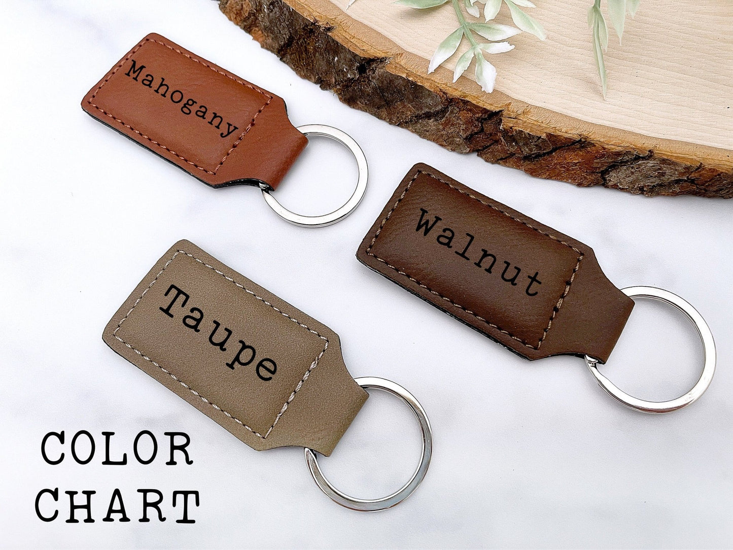 Vegan Leather Keychain Personalized for Dad - Squishy Cheeks