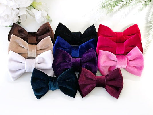 Velvet Bow Headbands or Hair Clips - Squishy Cheeks