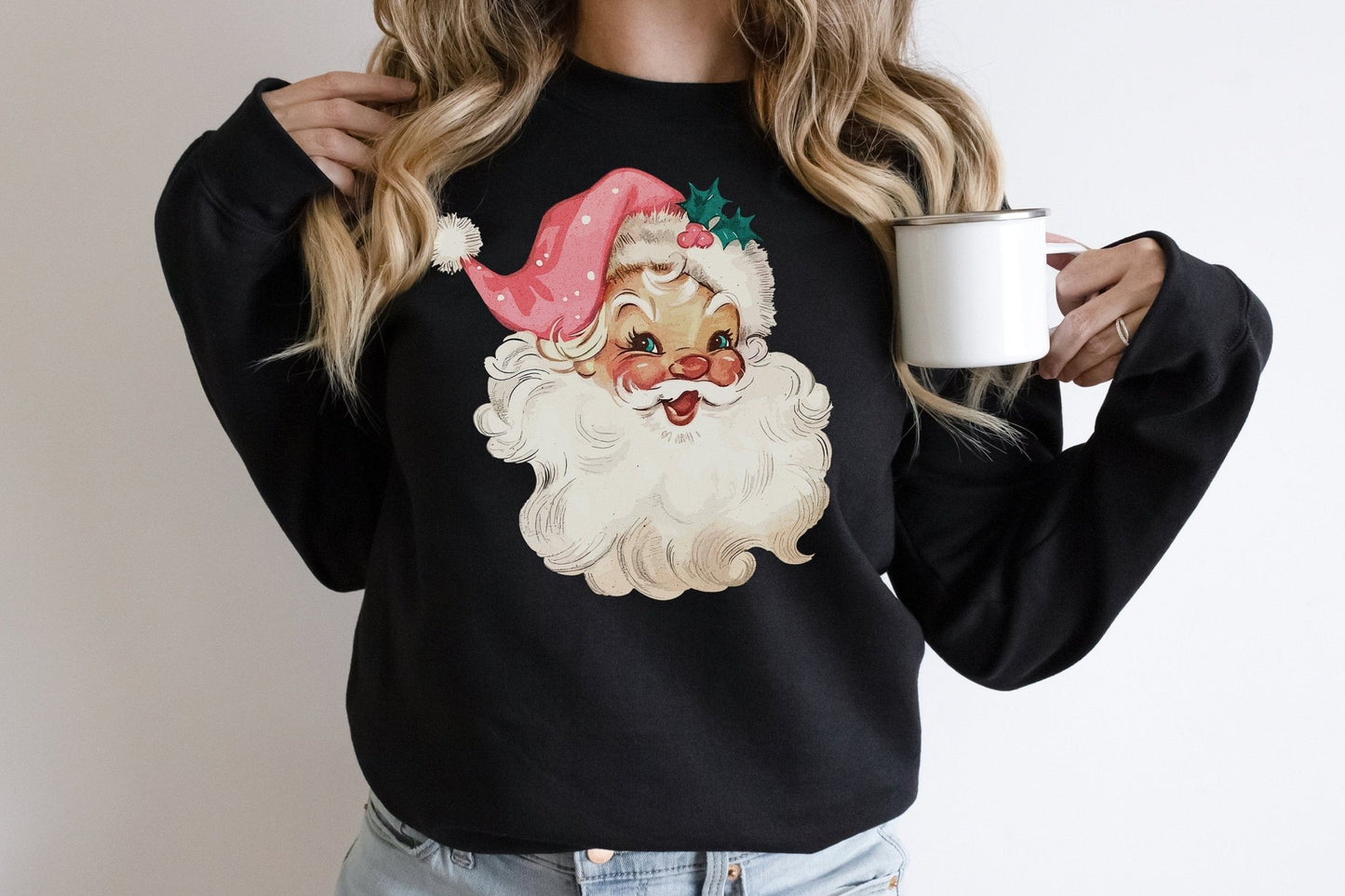 Vintage Santa Baby Romper Women's Sweatshirt - Squishy Cheeks