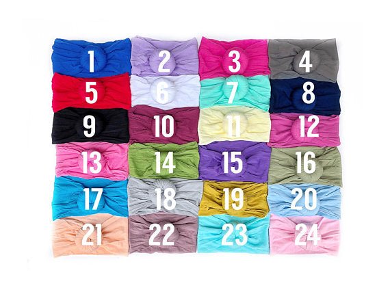 WHOLESALE: Girl's Turban Knot Headbands - 35 PIECE MINIMUM - Squishy Cheeks