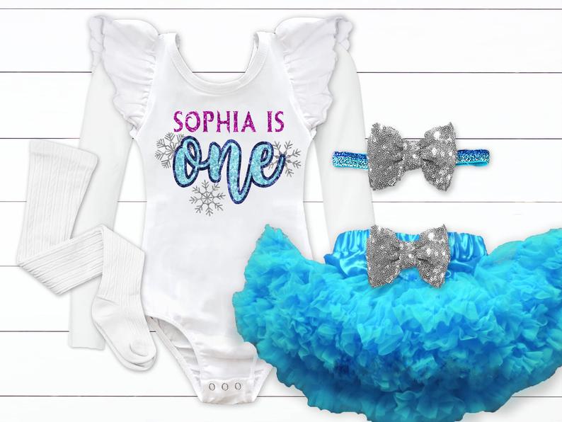Winter Frozen Theme Birthday Outfit - Squishy Cheeks