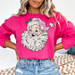 Woman's Retro Pink Santa Christmas Sweatshirt - Squishy Cheeks