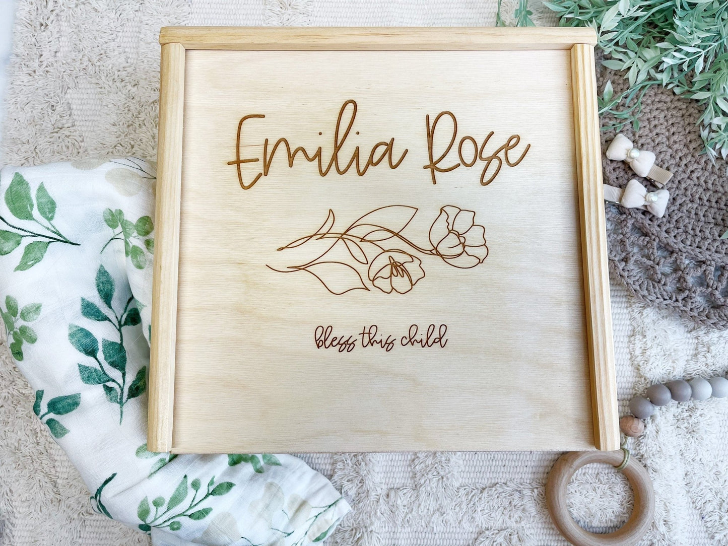 Wood Personalized Keepsake Box Memory Box - Squishy Cheeks