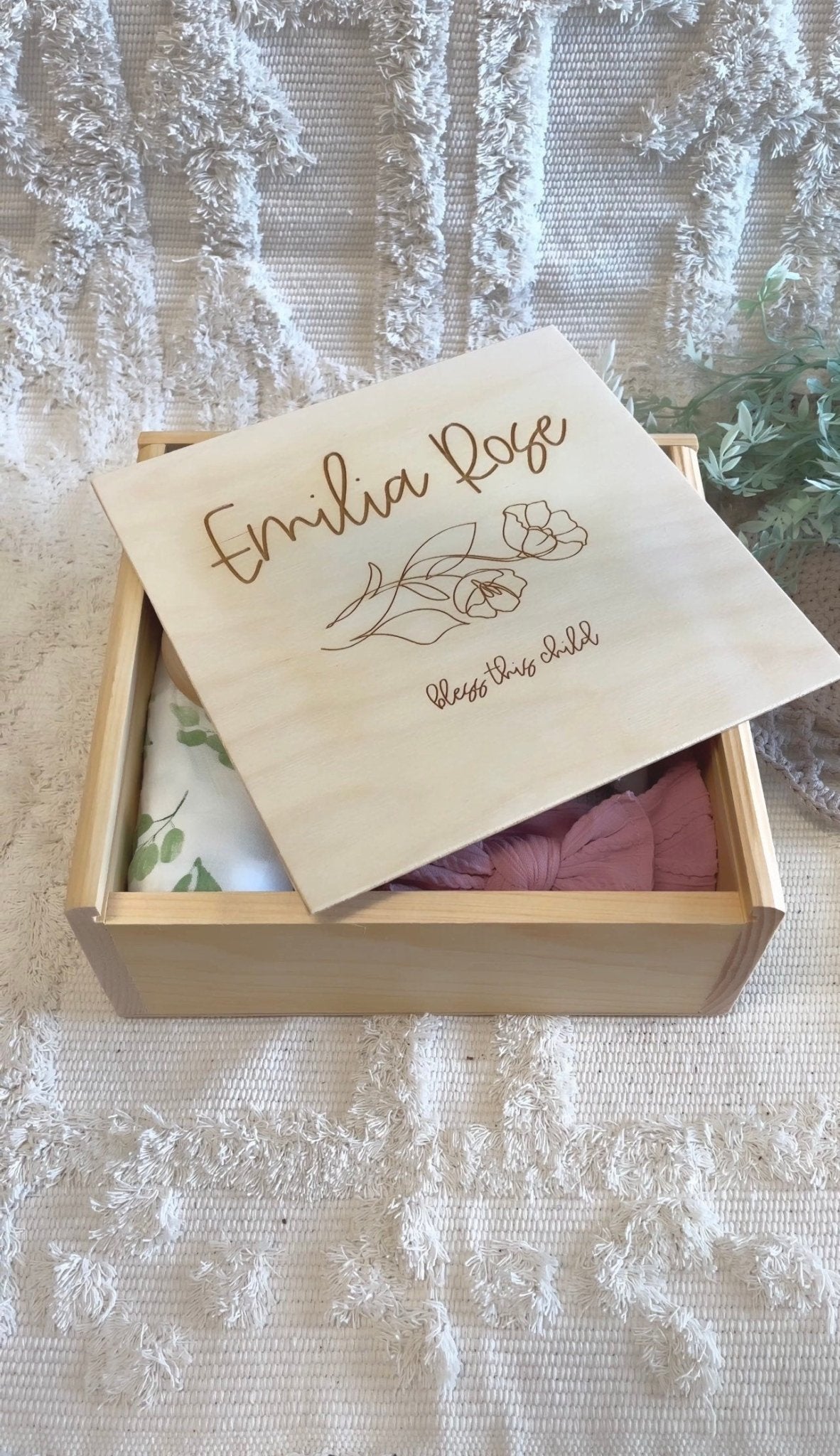 Wood Personalized Keepsake Box Memory Box - Squishy Cheeks