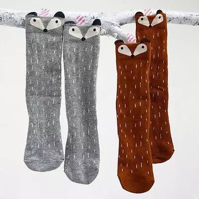 Woodland Fox Knee High Socks - Squishy Cheeks