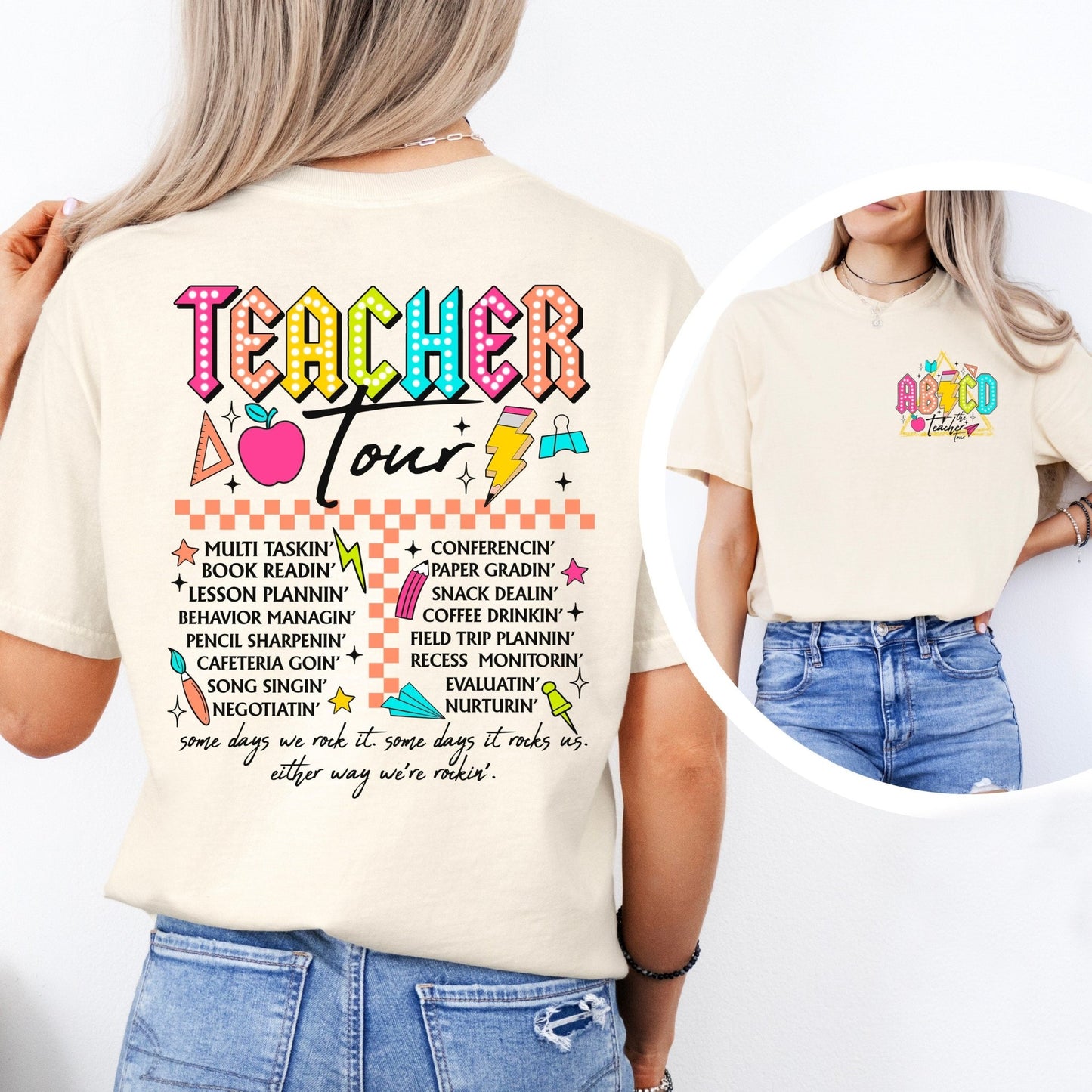 ABCD Teacher Tour, Retro Teacher Shirt, Back To School - Squishy Cheeks