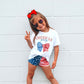 American Girly Coquette 4th of July Kids Shirt Outfit Red White Blue Patriotic Shirt Fourth of July - Squishy Cheeks