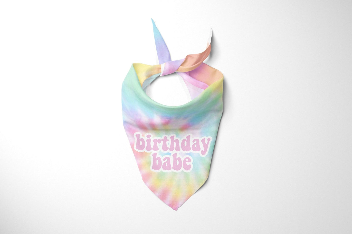 Birthday Babe Tie Dye Dog Birthday Bandana Dog Birthday Party Scarf - Squishy Cheeks
