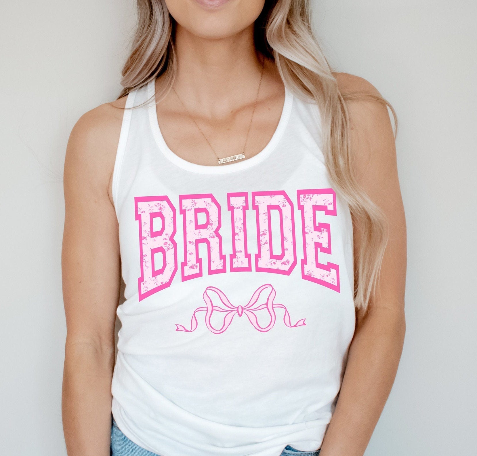 Coquette Bride Bridesmaid Matching Bachelorette Party Shirts, Preppy Bow Bride Shirt - Squishy Cheeks