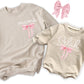 Coquette Mama Mini Custom Pink Bow Shirts Mother's Day Mommy and Me Matching Shirts - Squishy Cheeks