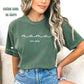 Custom Mama Shirt With Kids Name On Sleeve Short Sleeve Comfort Colors Shirt - Squishy Cheeks