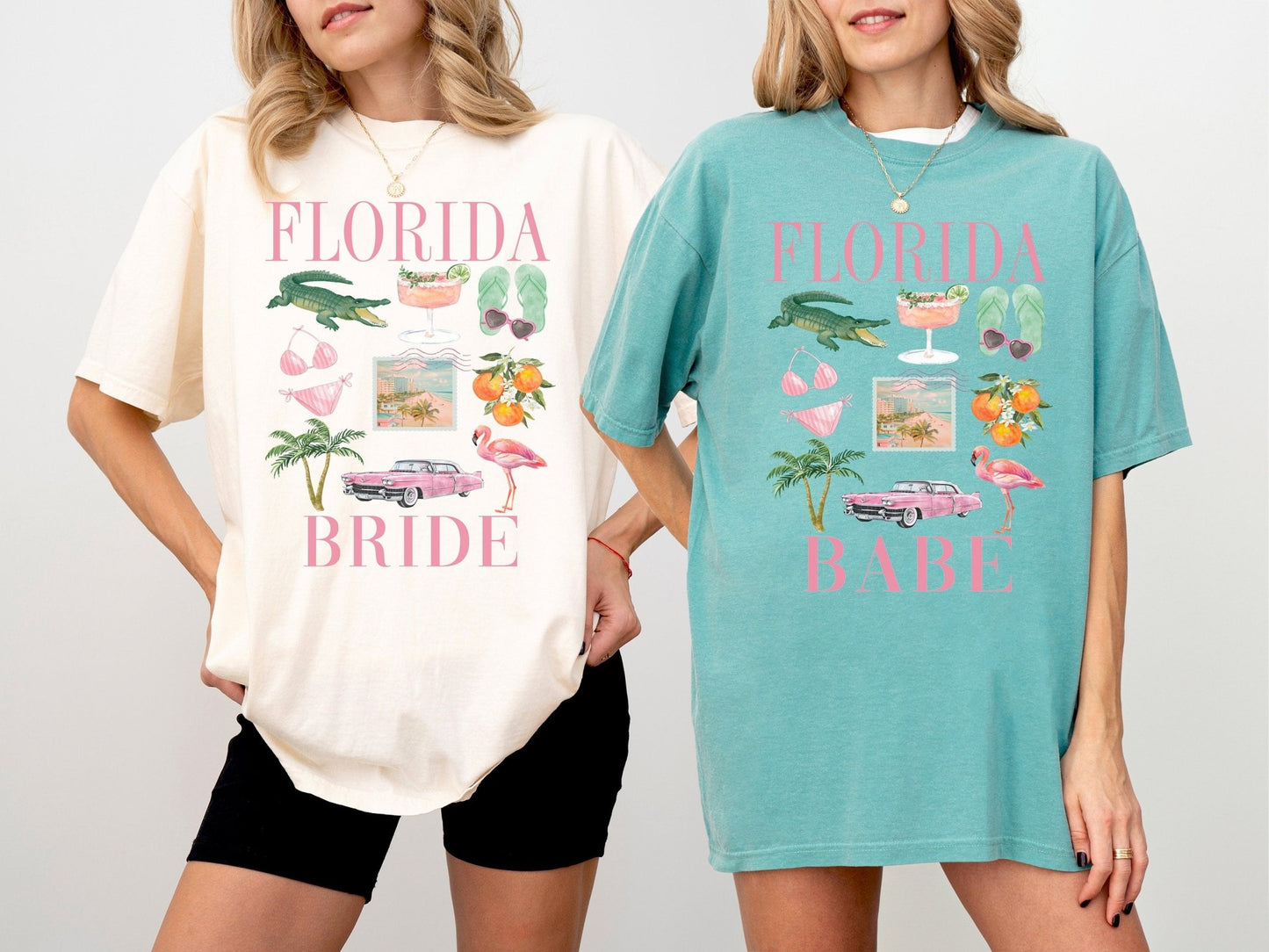 Florida Bride Beach Bachelorette Party Shirts, Florida Babe Bachelorette Tanks - Squishy Cheeks