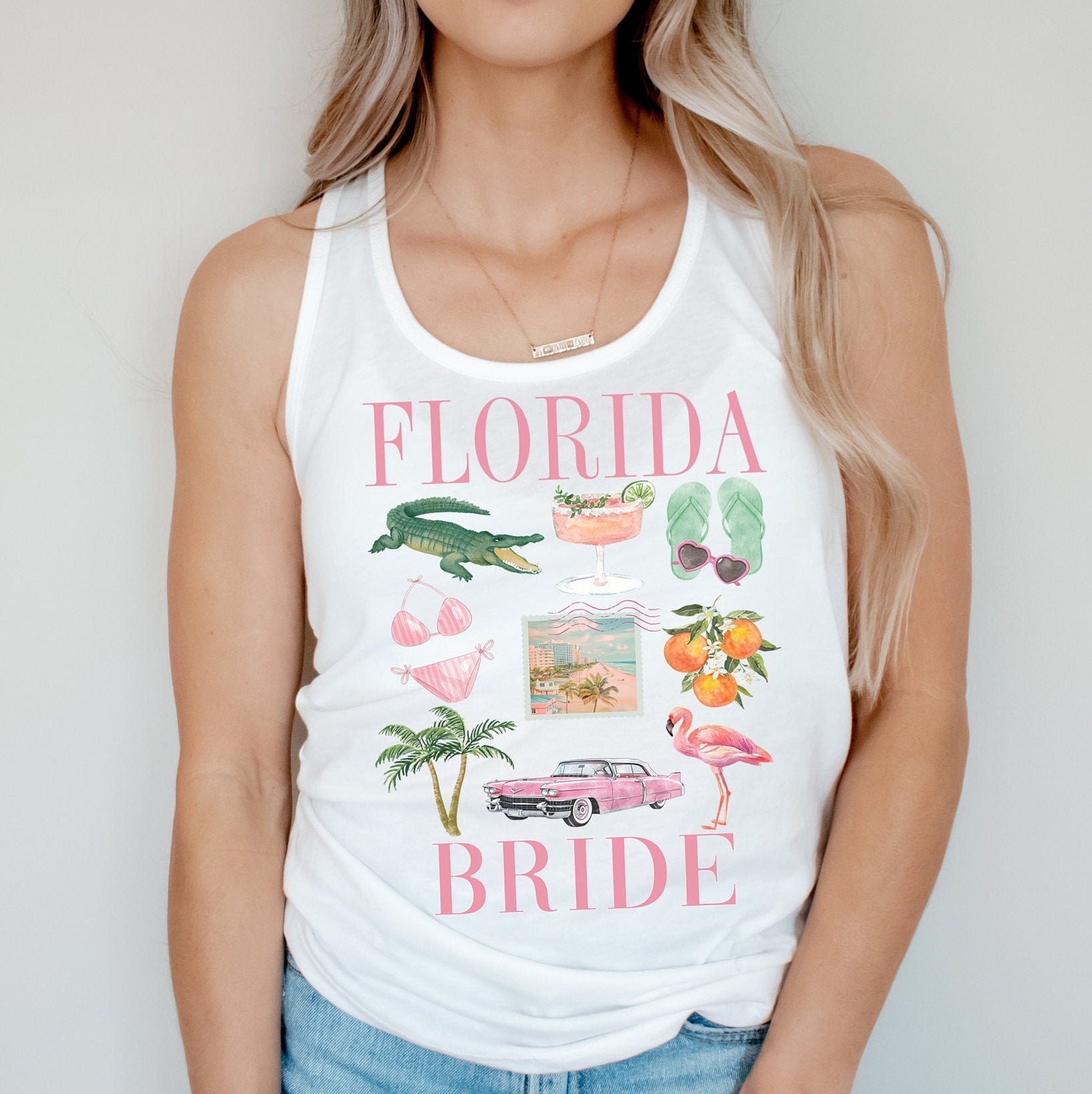 Florida Bride Beach Bachelorette Party Shirts, Florida Babe Bachelorette Tanks - Squishy Cheeks