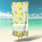 Girls Lemon Personalized Beach Towel, Retro Custom Beach Towel, Custom Children's Pool Towel Bathing Towel with name - Squishy Cheeks