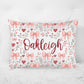 Girls Personalized Valentine Pillowcase – Valentine’s Gift for Daughter with Bow & Heart Design - Squishy Cheeks