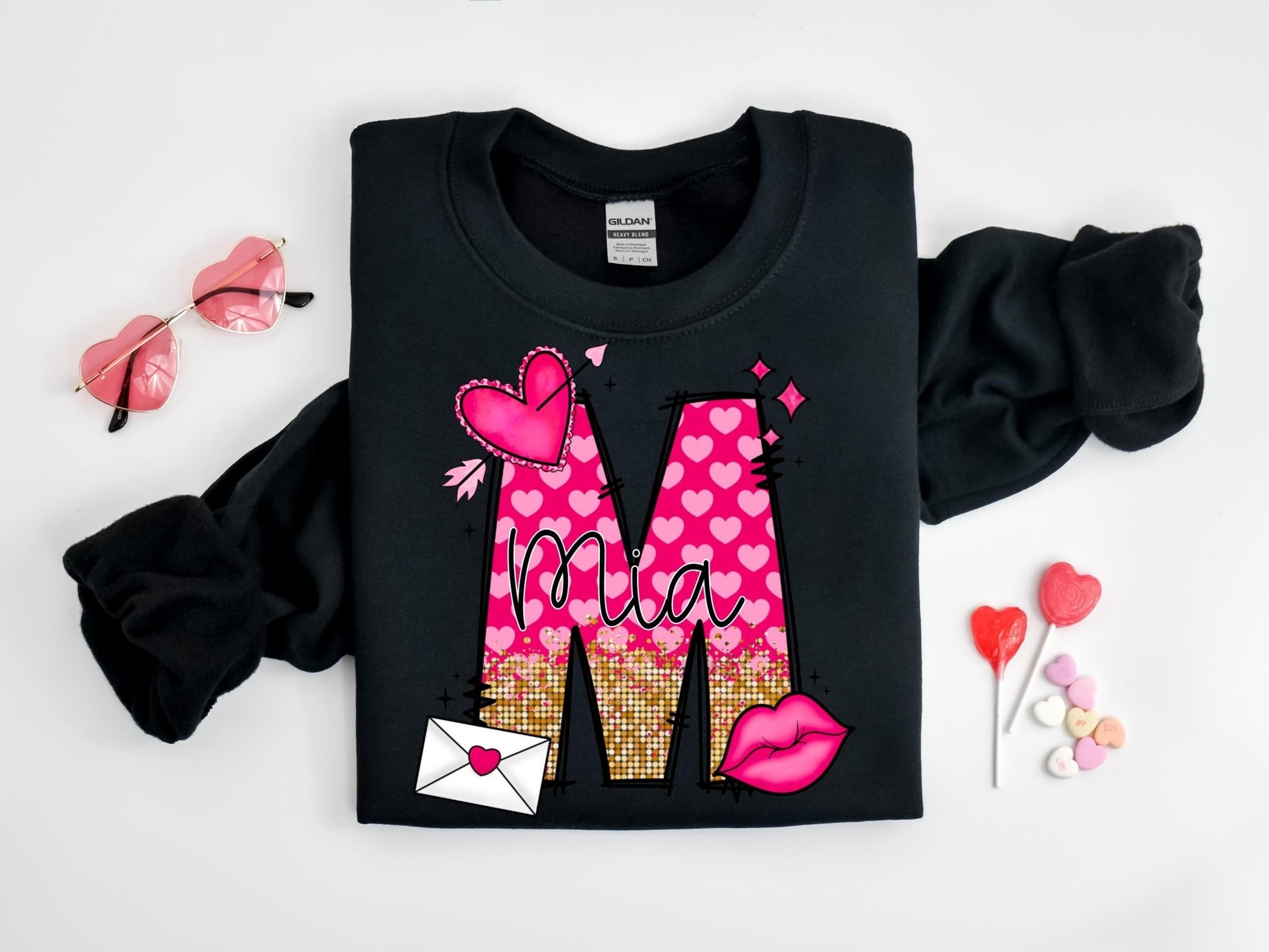 Girls Personalized Valentines Day Shirt with Name, Bodysuit, Shirt & Sweatshirt - Squishy Cheeks