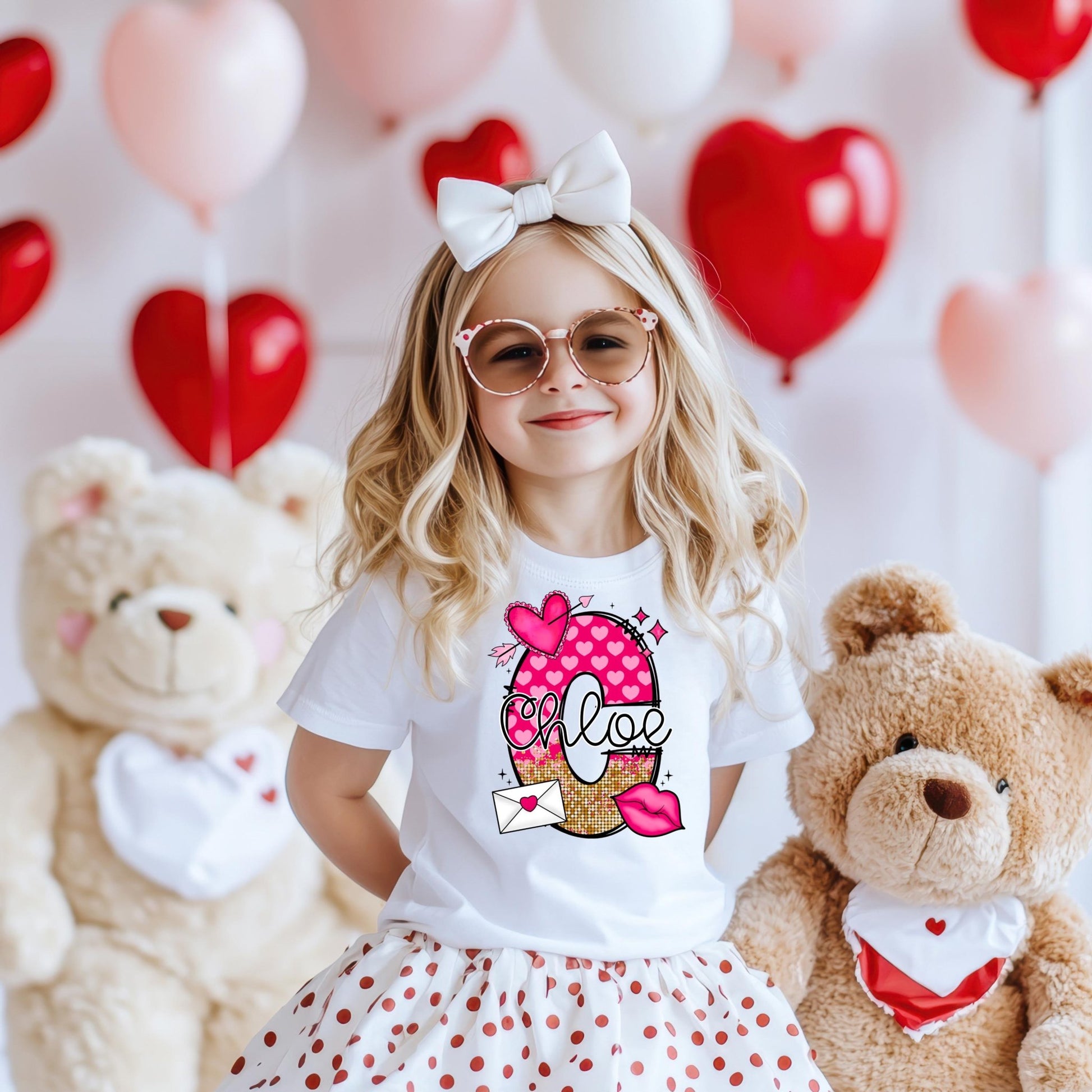 Girls Personalized Valentines Day Shirt with Name, Bodysuit, Shirt & Sweatshirt - Squishy Cheeks