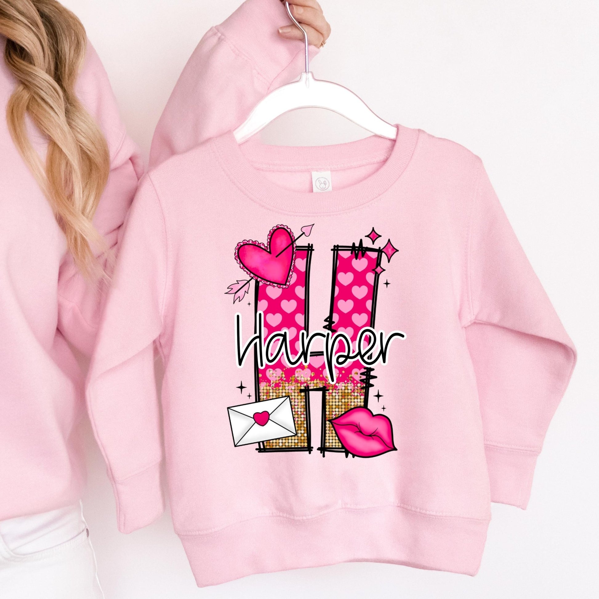 Girls Personalized Valentines Day Shirt with Name, Bodysuit, Shirt & Sweatshirt - Squishy Cheeks