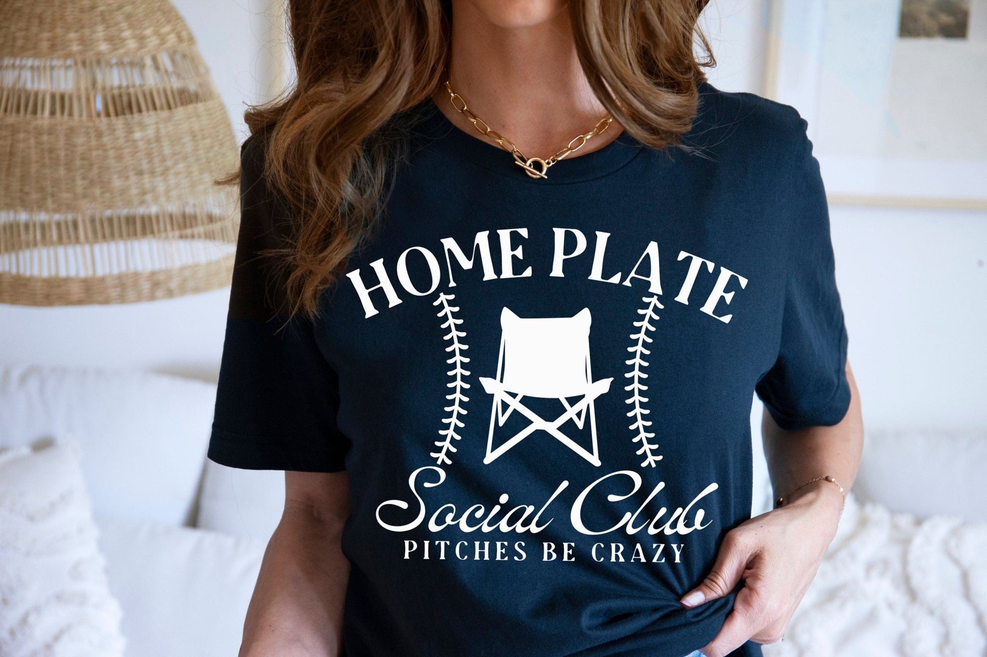 Home Plate Social Club Baseball Mom Shirt Game Day Mom Tee Shirt - Squishy Cheeks