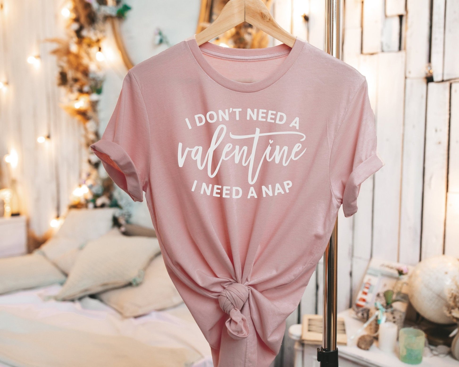 I Don't Need A Valentine I Need A Nap Funny Valentine's Day Mom Kids Matching Shirts Red Sweatshirts Tee Shirts - Squishy Cheeks