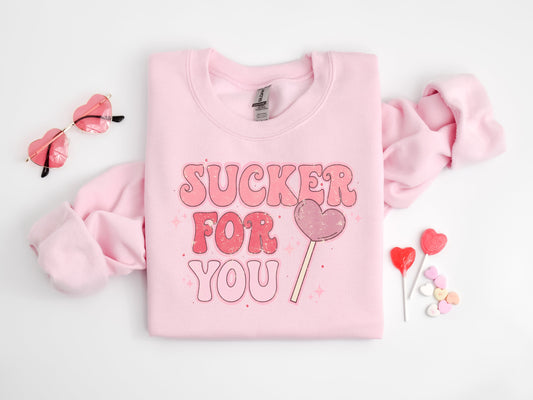 Sucker For You Valentine's Day Kids Shirt Girls Valentine Sweatshirt I'm A Sucker For You Bubble Romper Toddler Sweatsuit