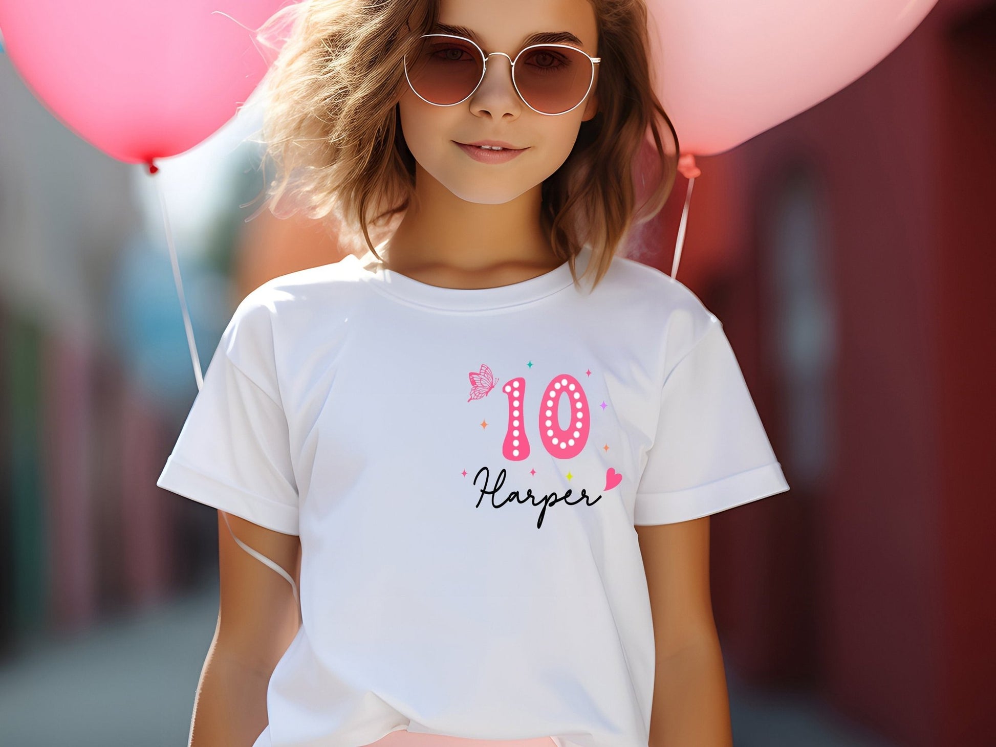 In My Double Digits Era Tee, 10th Birthday, Custom Birthday Girl Shirt Any Name And Age - Squishy Cheeks