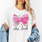 Personalized Custom Coquette Teacher Shirt, Pencil Bow Back To School - Squishy Cheeks