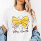 Personalized Custom Coquette Teacher Shirt, Pencil Bow Back To School - Squishy Cheeks