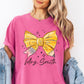 Personalized Custom Coquette Teacher Shirt, Pencil Bow Back To School - Squishy Cheeks