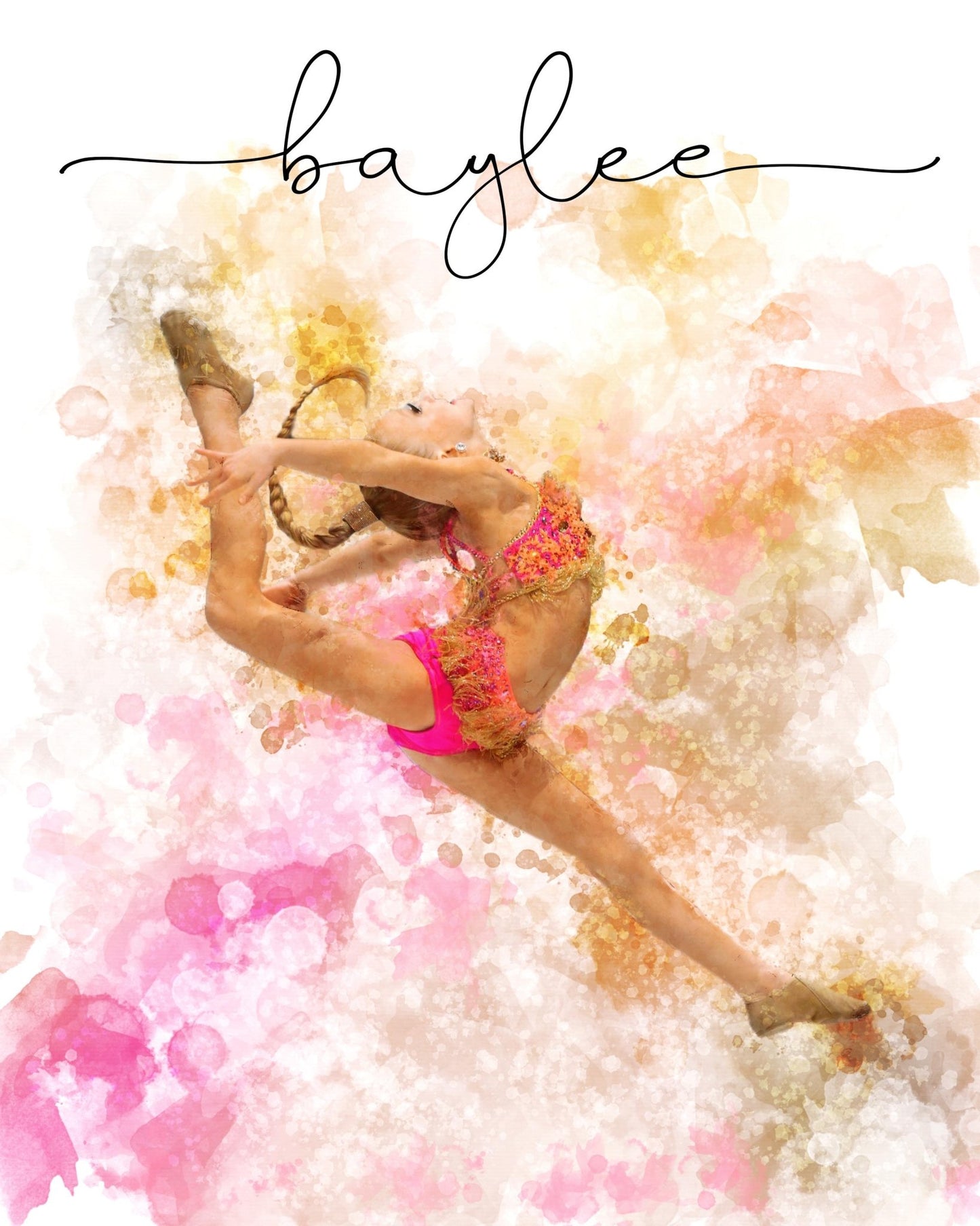 Personalized Gift for Dancer Custom Watercolor Dancer Art Photo Digital Download - Squishy Cheeks