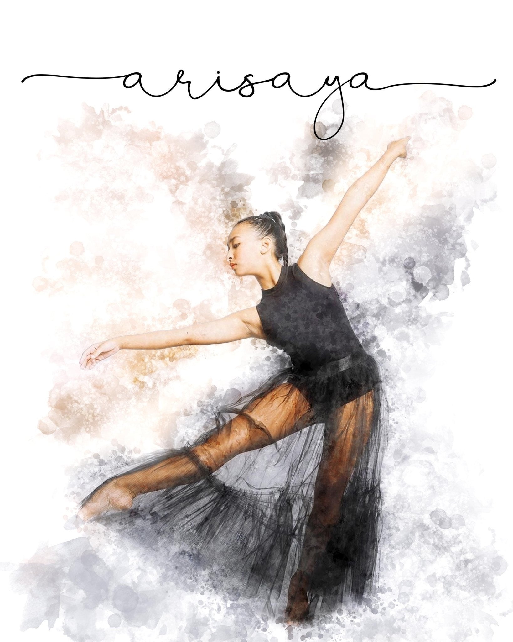 Personalized Gift for Dancer Custom Watercolor Dancer Art Photo Digital Download - Squishy Cheeks