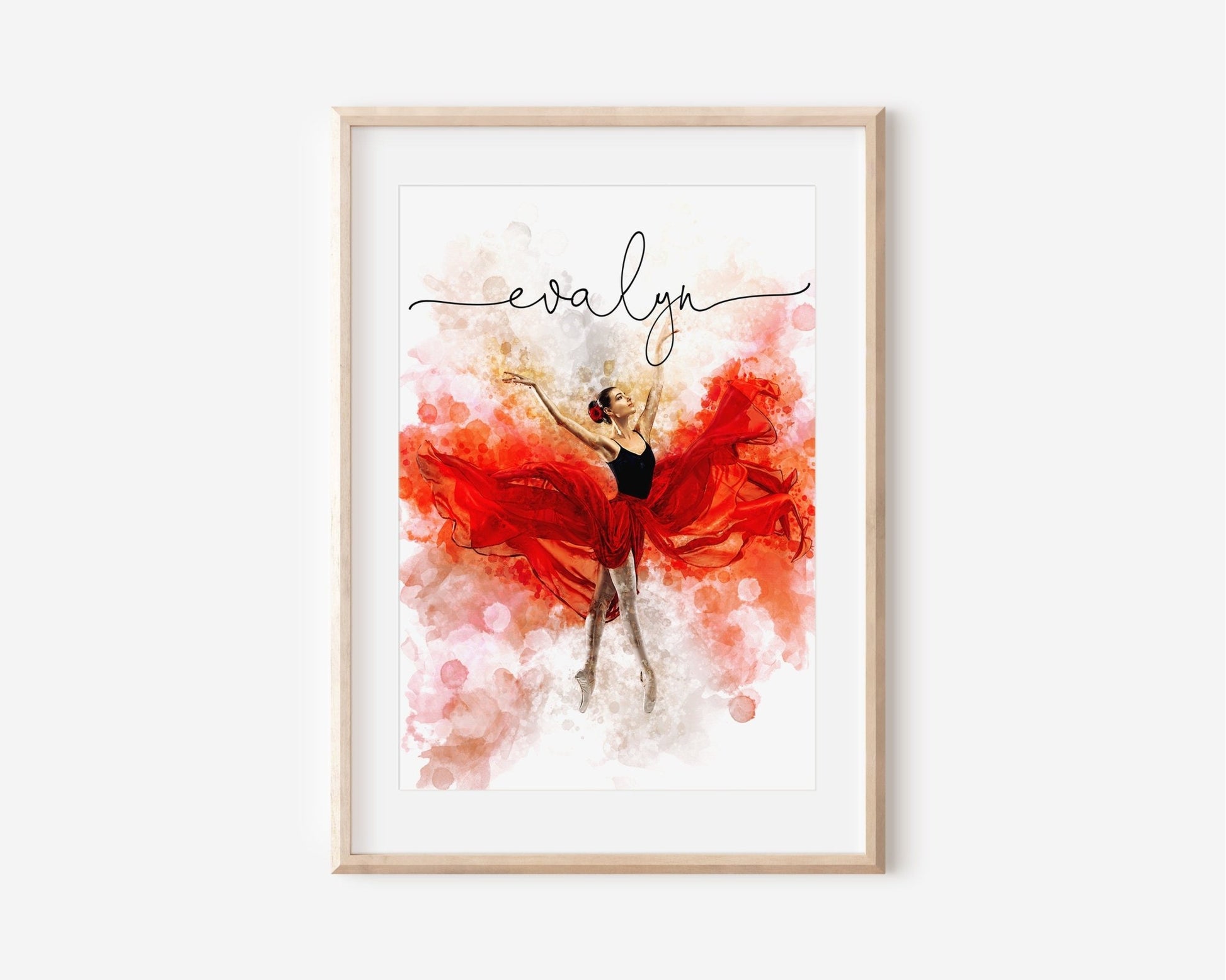 Personalized Gift for Dancer Custom Watercolor Dancer Art Photo Digital Download - Squishy Cheeks