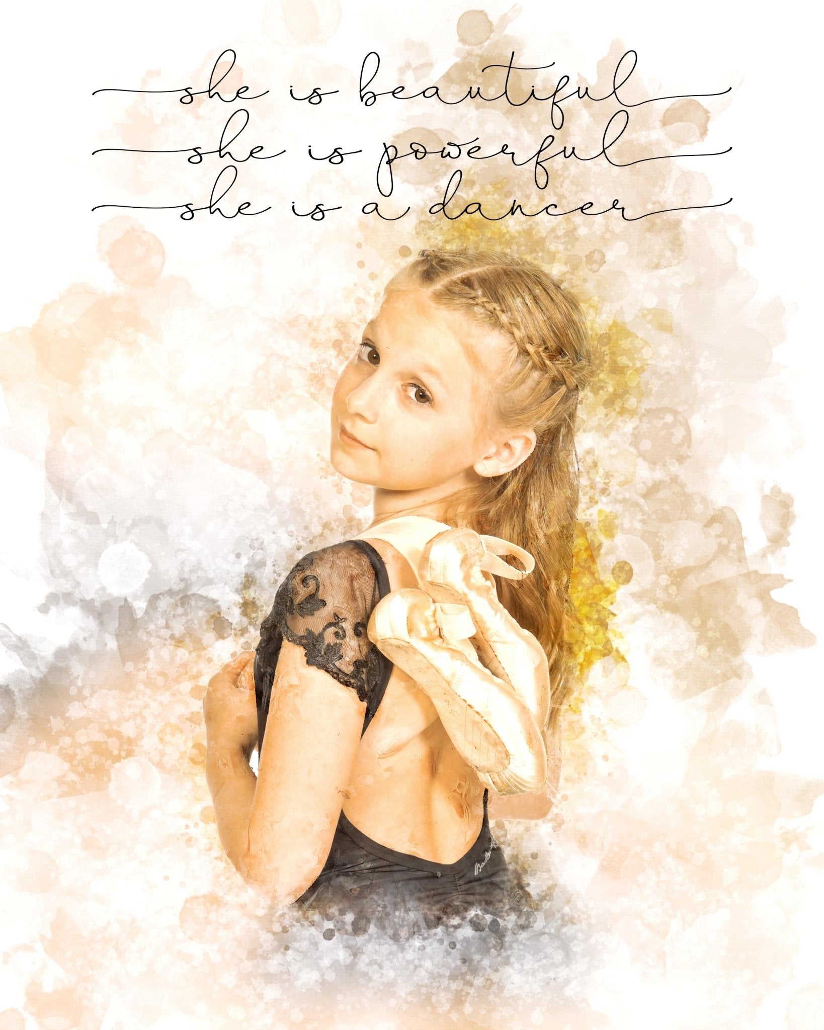 Personalized Gift for Dancer Custom Watercolor Dancer Art Photo Digital Download - Squishy Cheeks