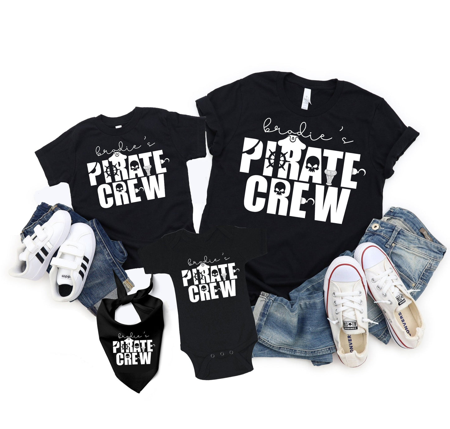 Pirate Crew Birthday Matching Family Shirts Boy's Pirate Party Family Shirts - Squishy Cheeks