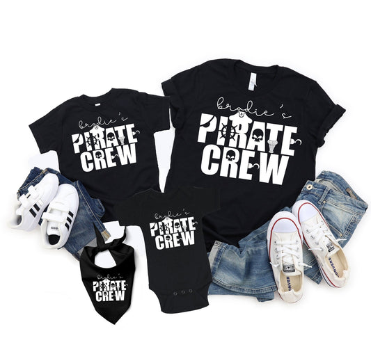 Pirate Crew Birthday Matching Family Shirts Boy's Pirate Party Family Shirts - Squishy Cheeks