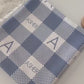 Waffle Baby Blanket Blue Personalized Checkered Plaid Monogramed Baby Swaddle Baby Boy Blanket