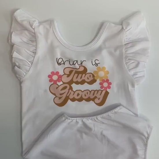 Two Groovy Birthday Shirt Personalized Boho Hippie Daisy Leotard 2nd Birthday Girl Second Birthday Shirt Rainbow Birthday Outfit