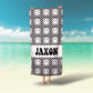 Retro Black Checkered Custom Name Towel Personalized Beach Towel - Squishy Cheeks