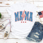 Retro Mama Mini Mommy and Me 4th of July Patriotic Matching Shirts Set - Squishy Cheeks