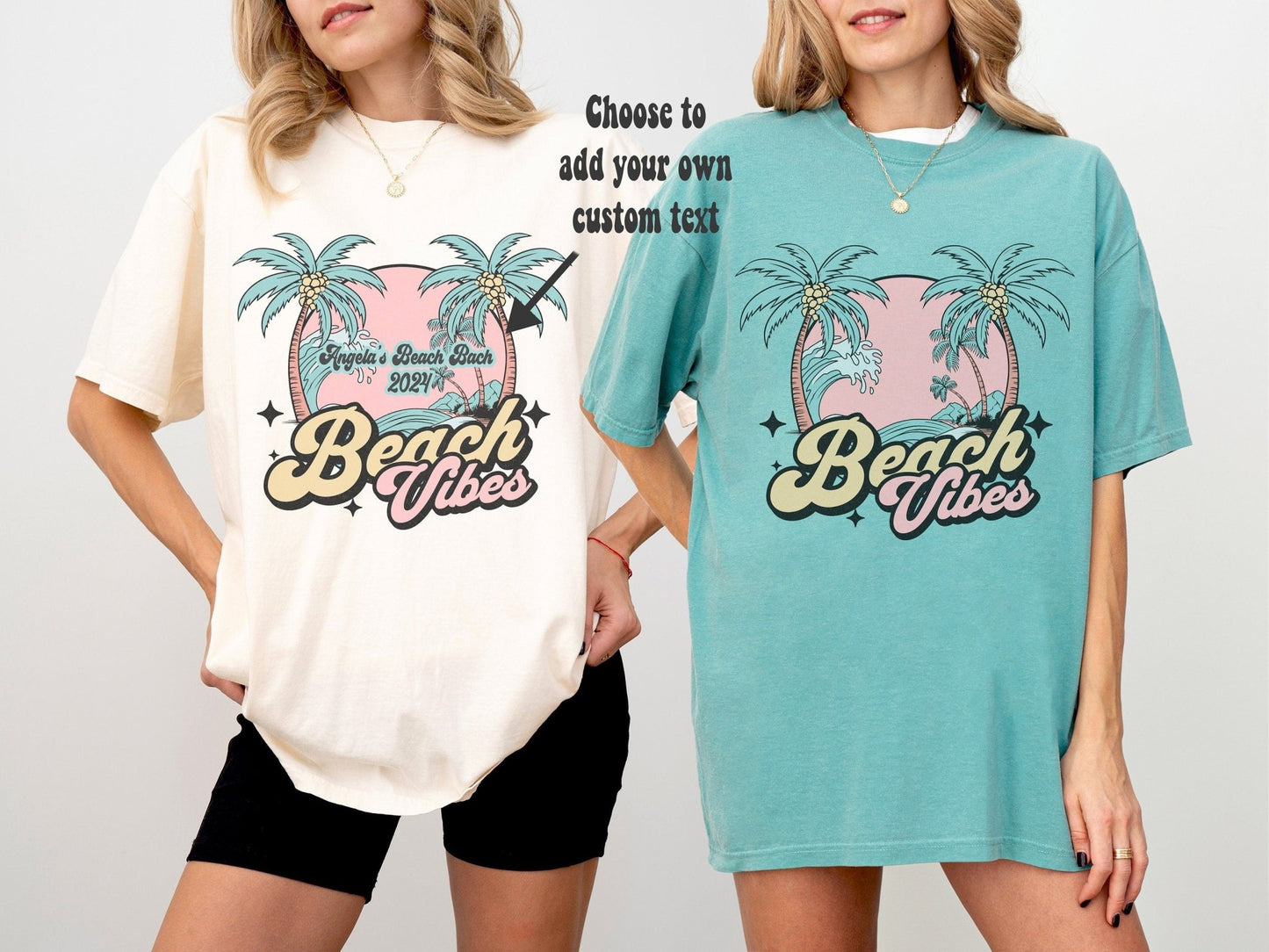 Retro Summer Beach Vibes Custom Bachelorette Party Tank Top Comfort Colors Tees - Squishy Cheeks
