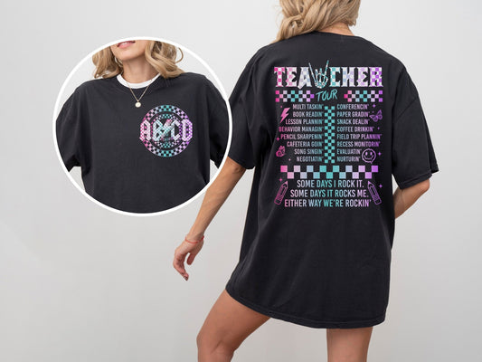 Retro Teacher, ABCD Teacher Tour Shirt, Funny Back to School Shirt New Teacher Gift - Squishy Cheeks
