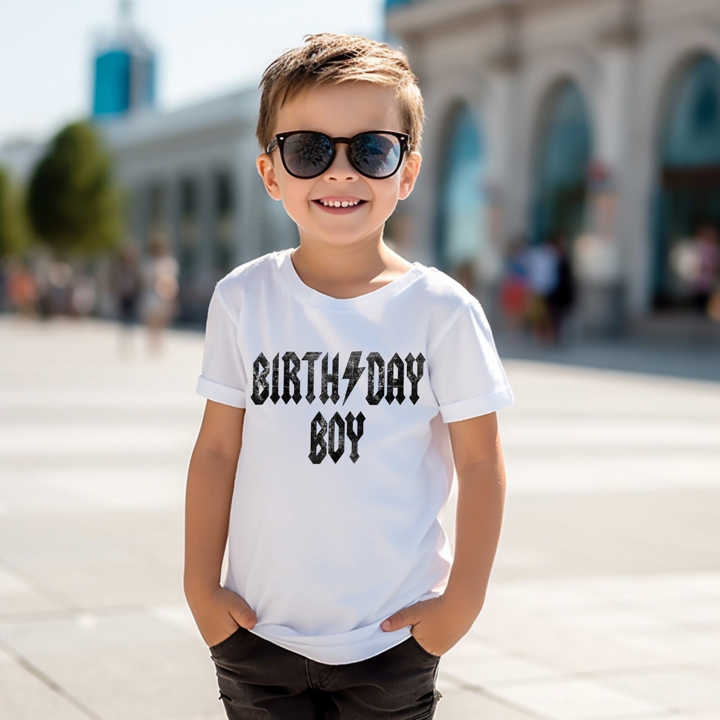 Rockin Roll Birthday Personalized Birthday Outfit Boy Guitar Rock n Roll Birthday Raglan Shirt Rockstar - Squishy Cheeks